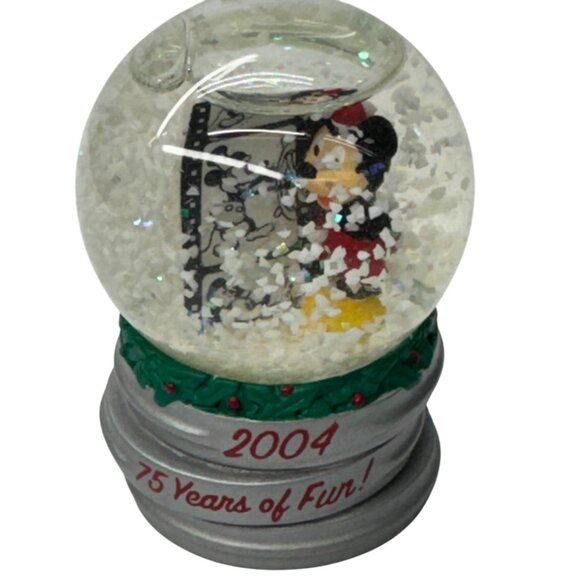 Disney Mickey Mouse 2004 Christmas Mini Snow Globe JC Penney 75 Years of Fun! - Picture 5 of 9